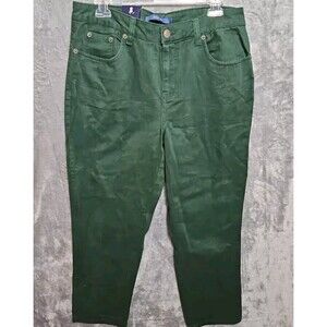 Bill Blass Women's Sz 10P High Rise Tapered Leg  Jeans Size Green New